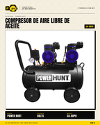 Compresor Power Hunt 50 L — Oil-Free, Doble Motor · hero_001