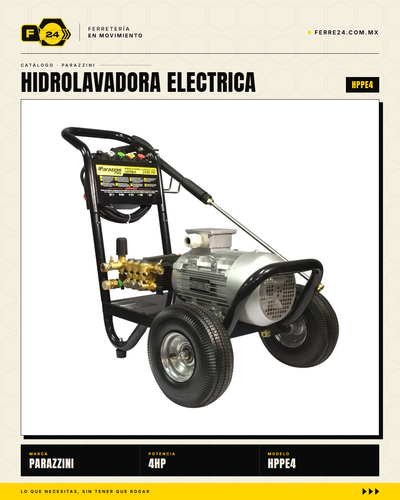 Parazzini Pro HPPE4 — Hidrolavadora Eléctrica Trifásica 3 kW | 2,364 PSI | 220V