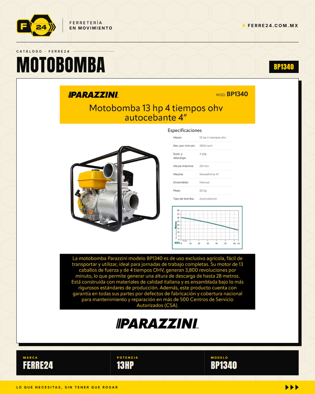 Motobomba Autocebante 13 HP — 4", Alto Caudal · hero_001