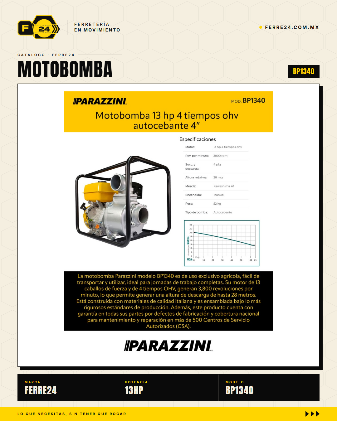 Motobomba Autocebante 13 HP — 4", Alto Caudal · hero_001