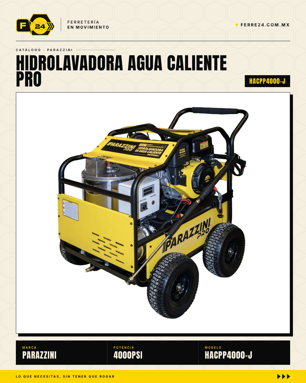 Hidrolavadora de Agua Caliente Parazzini Pro 4000 PSI · hero_001