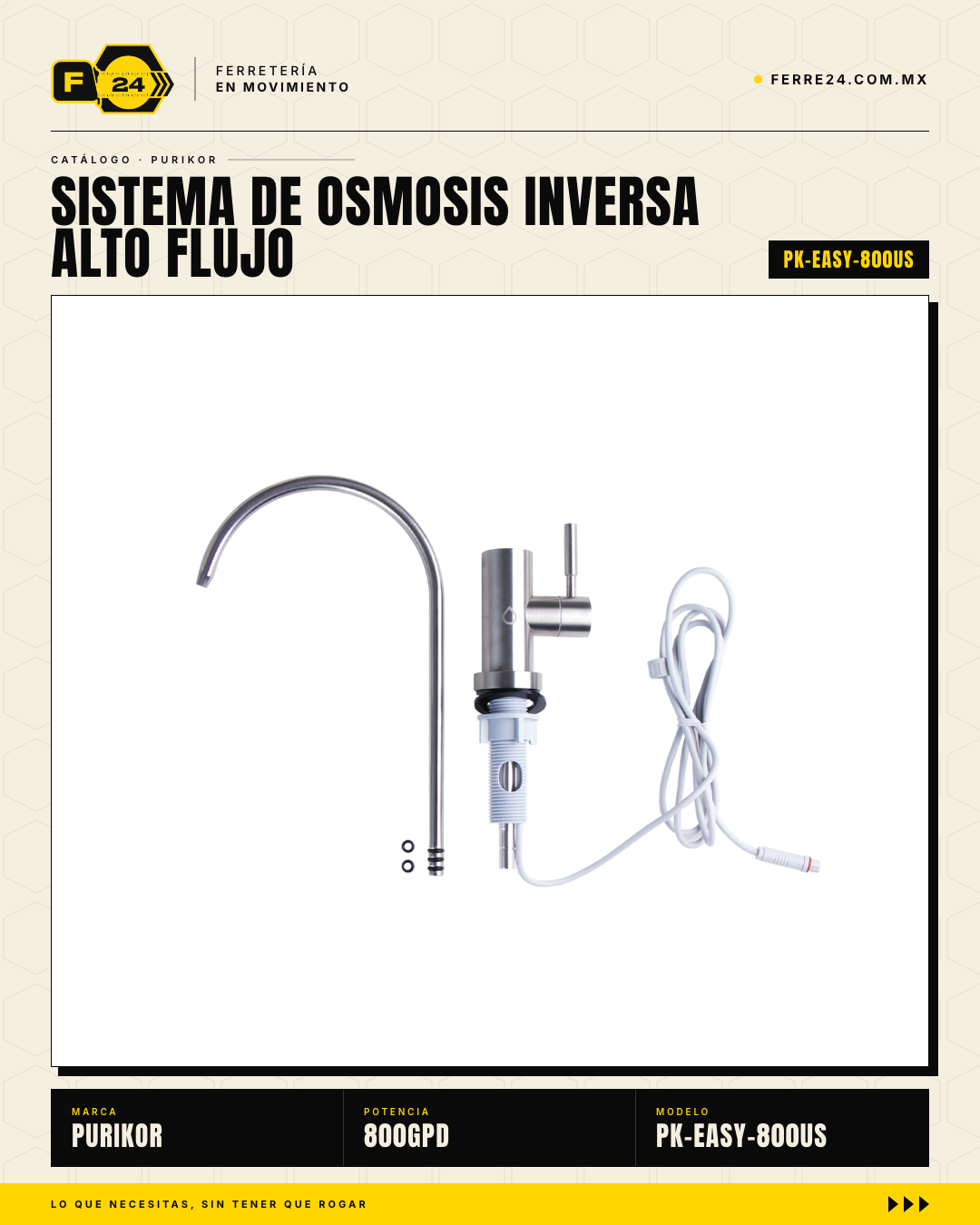 PURIKOR PK-EASY-800US — Ósmosis Inversa 800 GPD Sin Tanque · hero_001