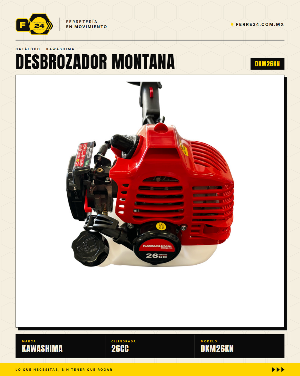 Desbrozadora Kawashima Montana 26 cc — Eje Curvo, 7 kg · hero_001