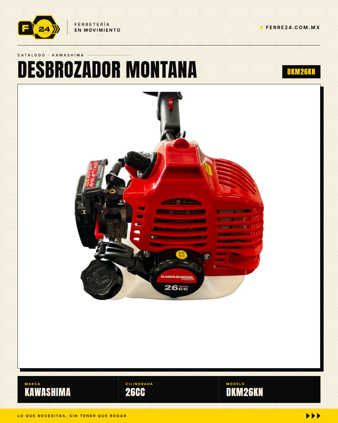 Desbrozadora Kawashima Montana 26 cc — Eje Curvo, 7 kg · hero_001
