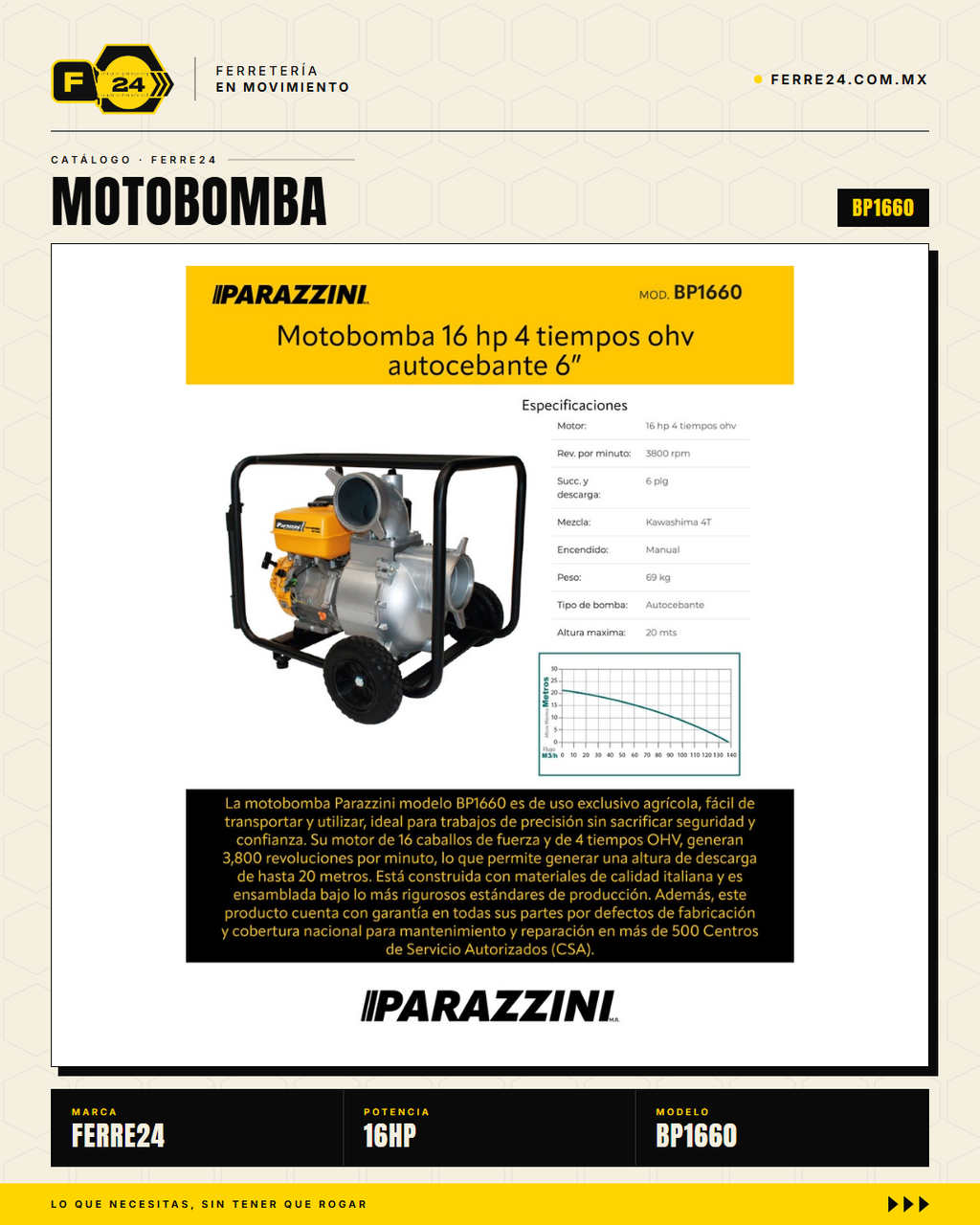 Motobomba Autocebante 16 HP — 6", el Máximo Caudal · hero_001