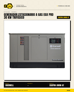 Generador Estacionario a Gas 30 kW — EGX PRO, Trifásico