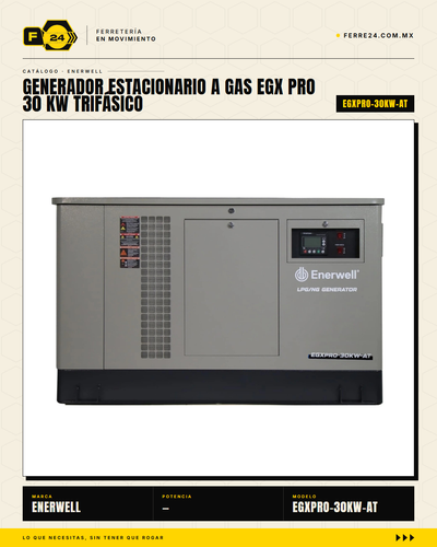 Generador Estacionario a Gas 30 kW — EGX PRO, Trifásico
