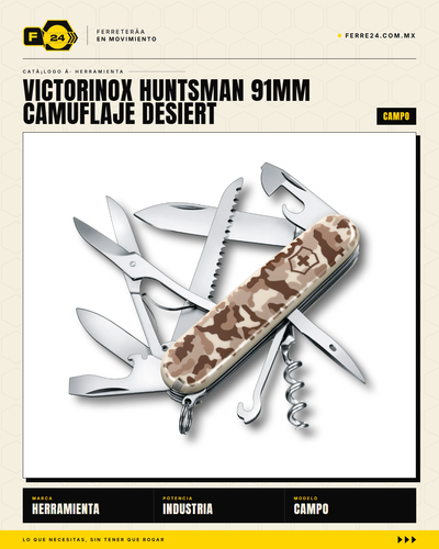 Victorinox Huntsman 91mm Camuflaje Desierto — 15 Funciones