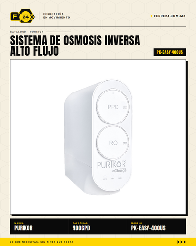 Sistema de Ósmosis Inversa 400 GPD PURIKOR — Compacto sin Tanque