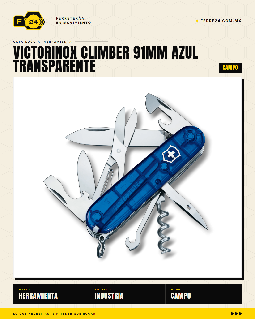 Victorinox Victorinox Climber 91mm Azul Transparente — Navaja 18 Funciones — vista principal