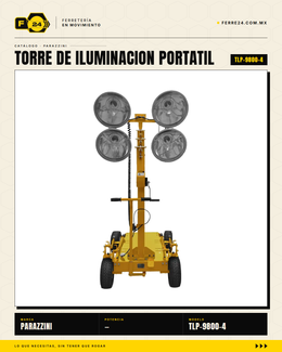 Torre de Iluminación Parazzini TLP-9800-4 — 4 x 1000W Haluro Metálico