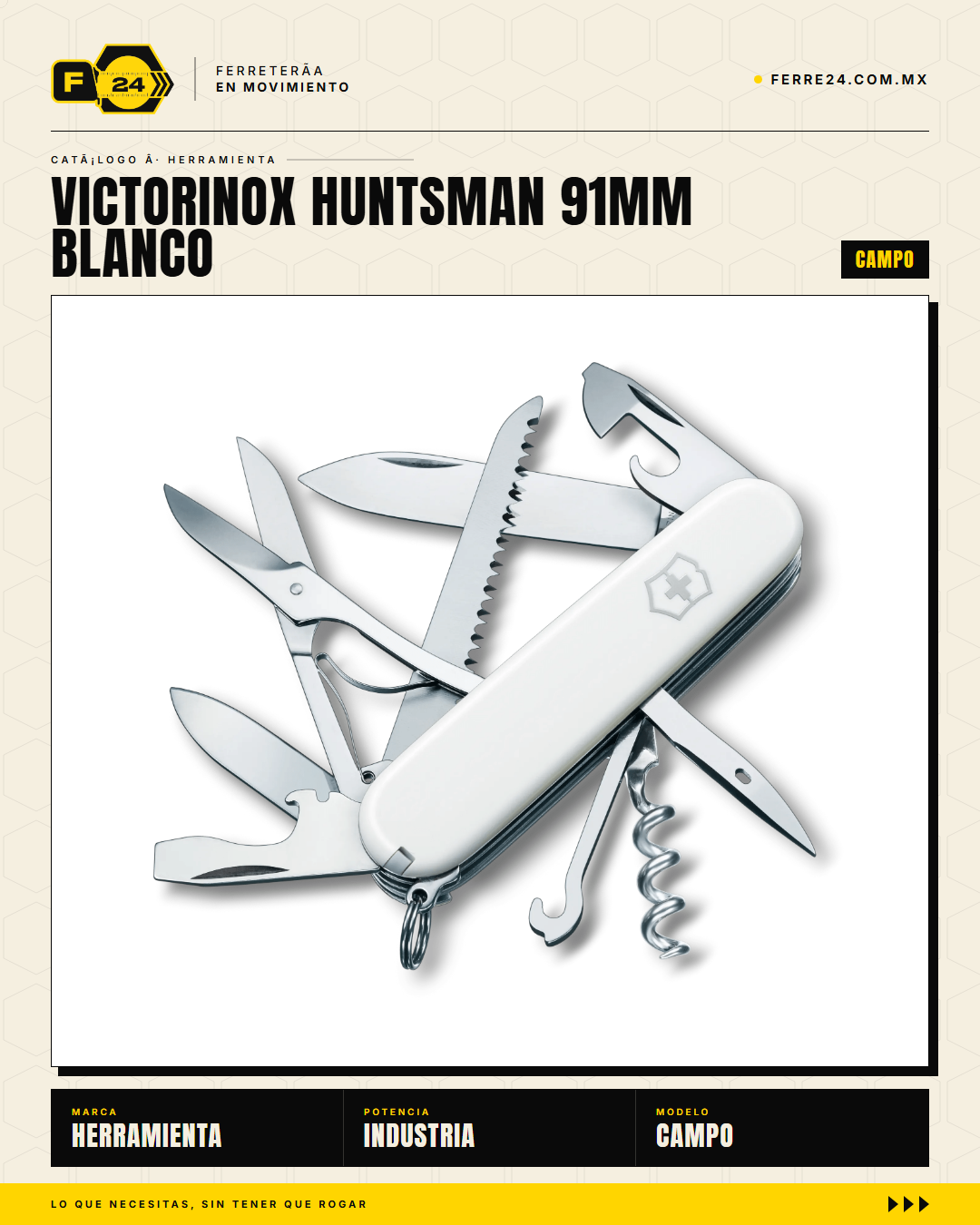 Victorinox Huntsman 91mm Blanco — 15 Funciones con Sierra — vista principal