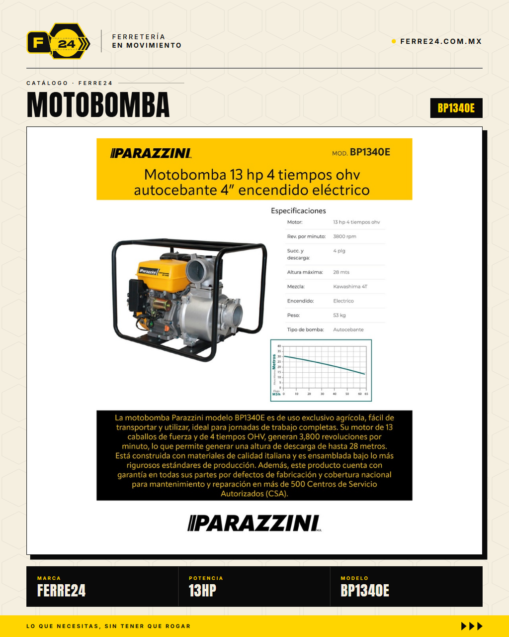 Motobomba Autocebante 13 HP 4" — Arranque Eléctrico · hero_001