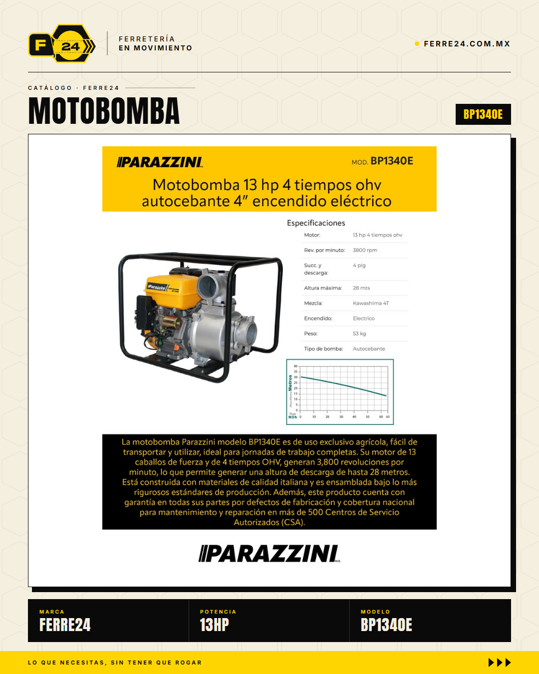 Motobomba Autocebante 13 HP 4" — Arranque Eléctrico · hero_001