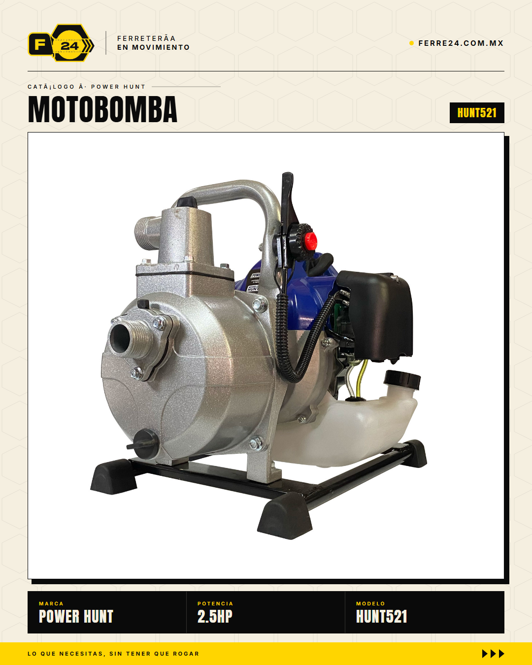 Motobomba Power Hunt HUNT521 2.5HP — principal