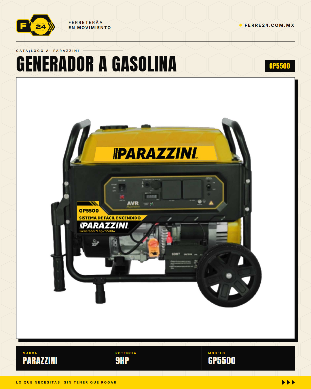Generador Parazzini GP5500 5500W — vista principal
