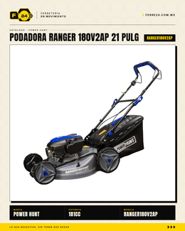Podadora Autopropulsada 21" — 180 cc, Chasis de Acero y Triturado