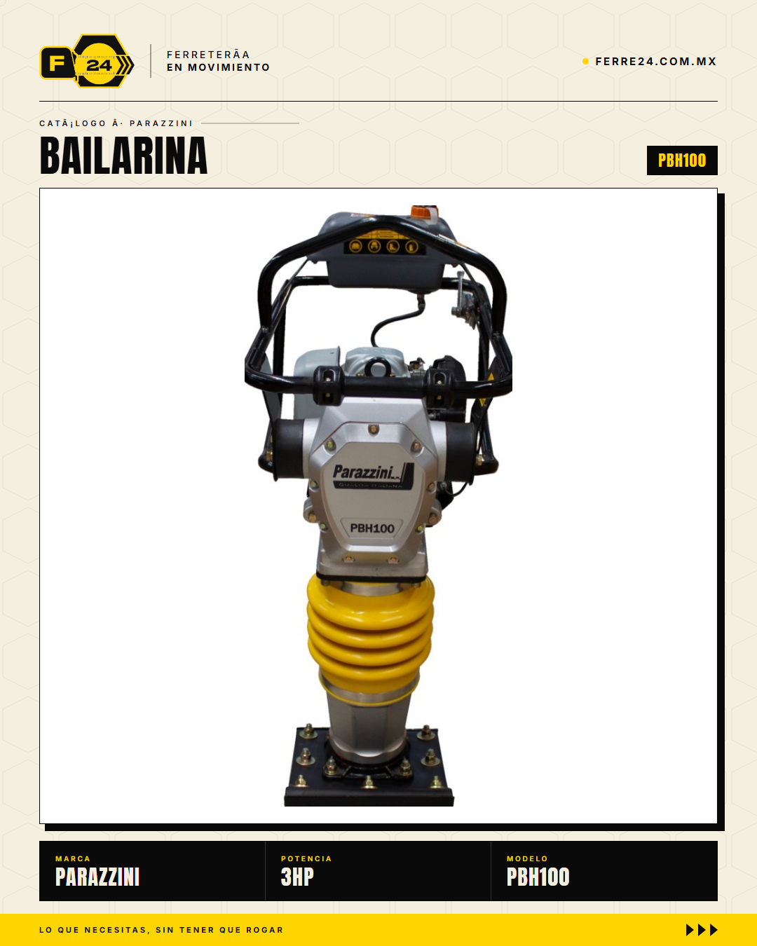 Bailarina Compactadora Parazzini PBH100 — vista principal
