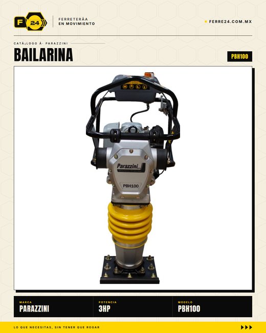 Bailarina Compactadora Parazzini PBH100 Honda 3 HP