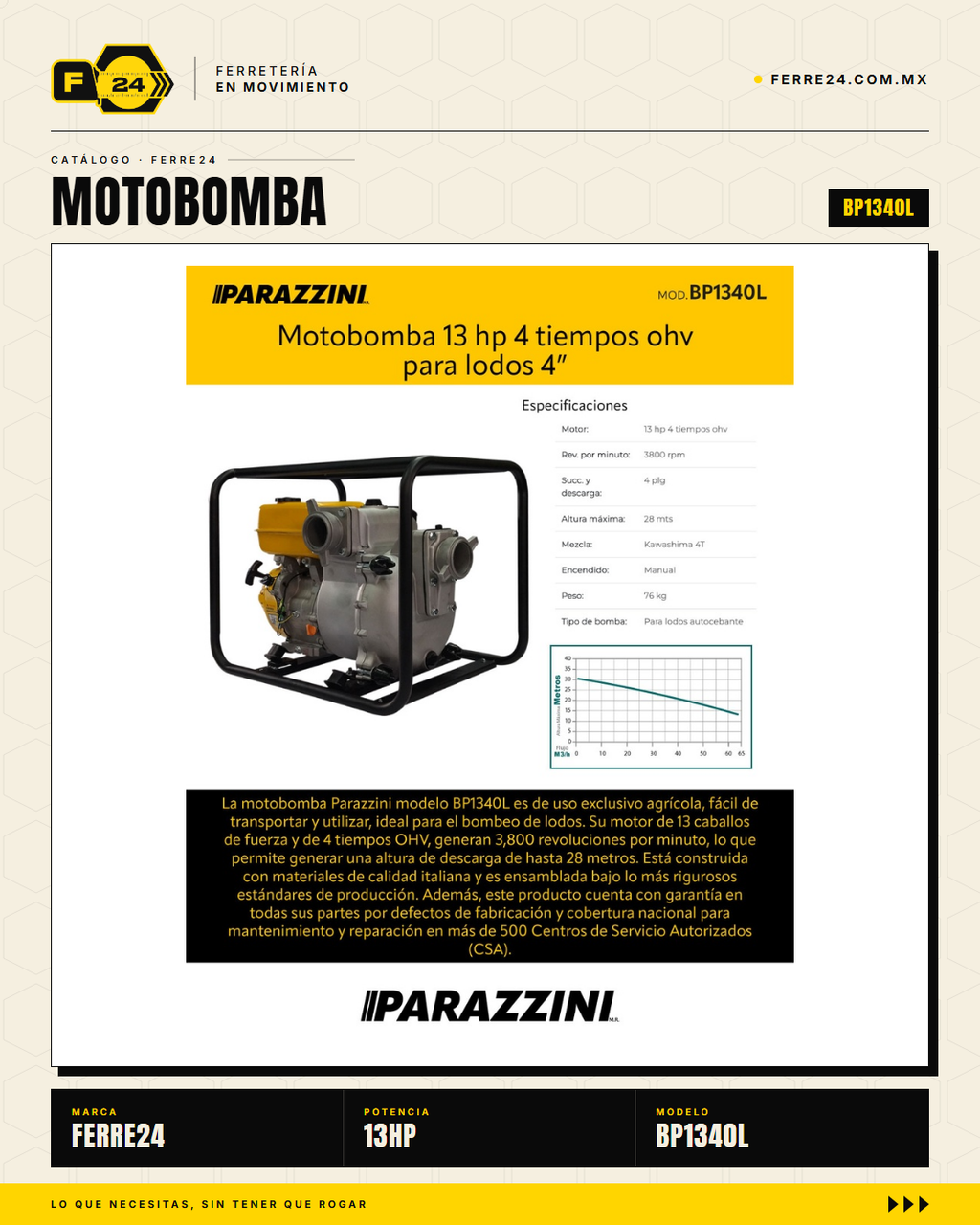 Motobomba para Lodos 13 HP — 4", la Grande de Obra · hero_001