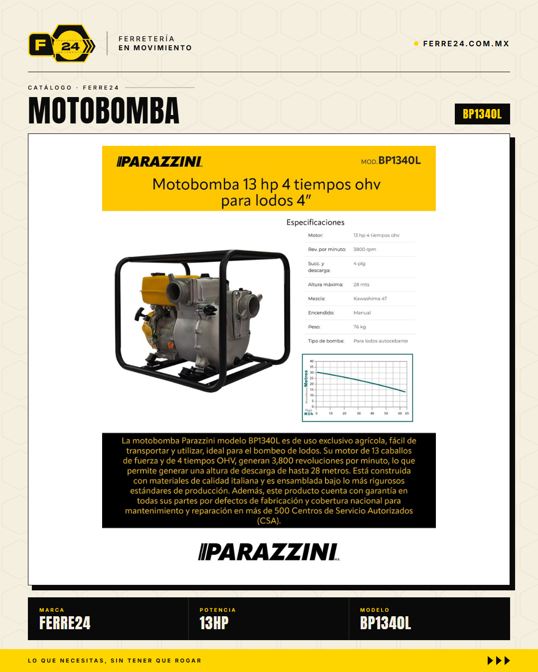 Motobomba para Lodos 13 HP — 4", la Grande de Obra · hero_001