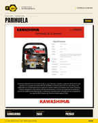 Parihuela Kawashima PK26CC — Motobomba Mochila 26 cc Bomba Bronce · hero_001