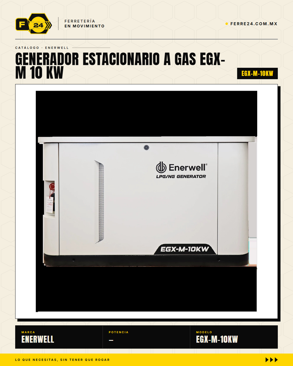 Generador Estacionario a Gas 10 kW — EGX-M · hero_001