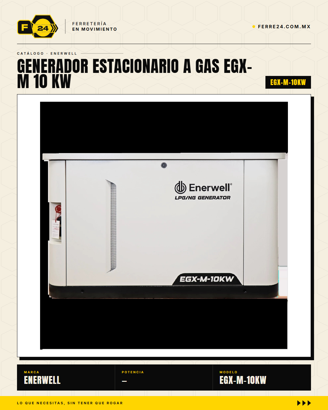 Generador Estacionario a Gas 10 kW — EGX-M · hero_001