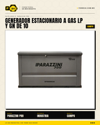 Generador estacionario trifásico 10 kW — gas LP/GN, ATS automático · hero_001