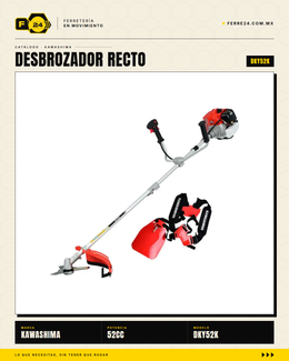 Desbrozador Kawashima DKY52K — recto, 52 cc, kit completo