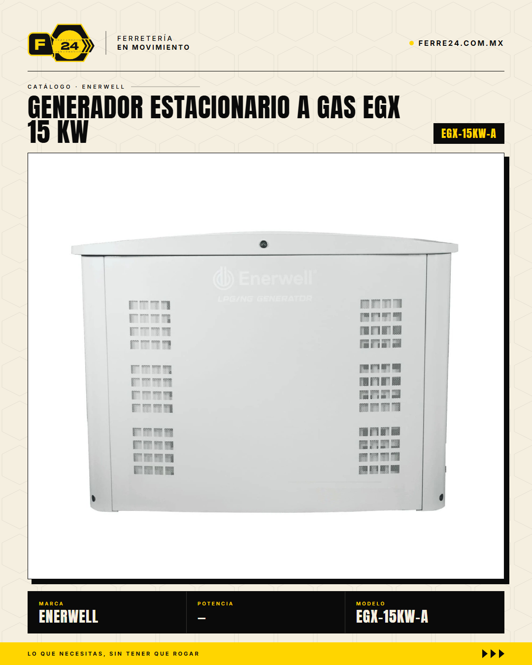 Generador Estacionario a Gas 15 kW — EGX · hero_001