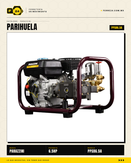 Aspersora Motorizada 6.5 HP Transmisión Directa — Parazzini PPSB6.5A