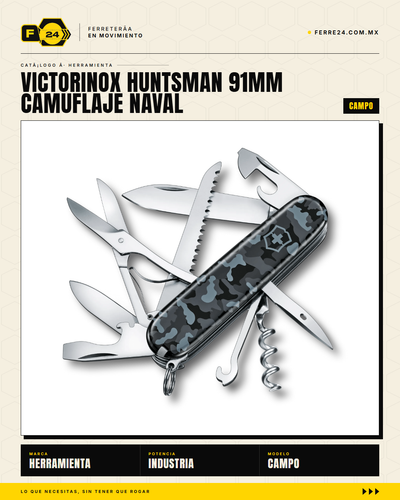 Victorinox Huntsman 91mm Camuflaje Naval — 15 Funciones