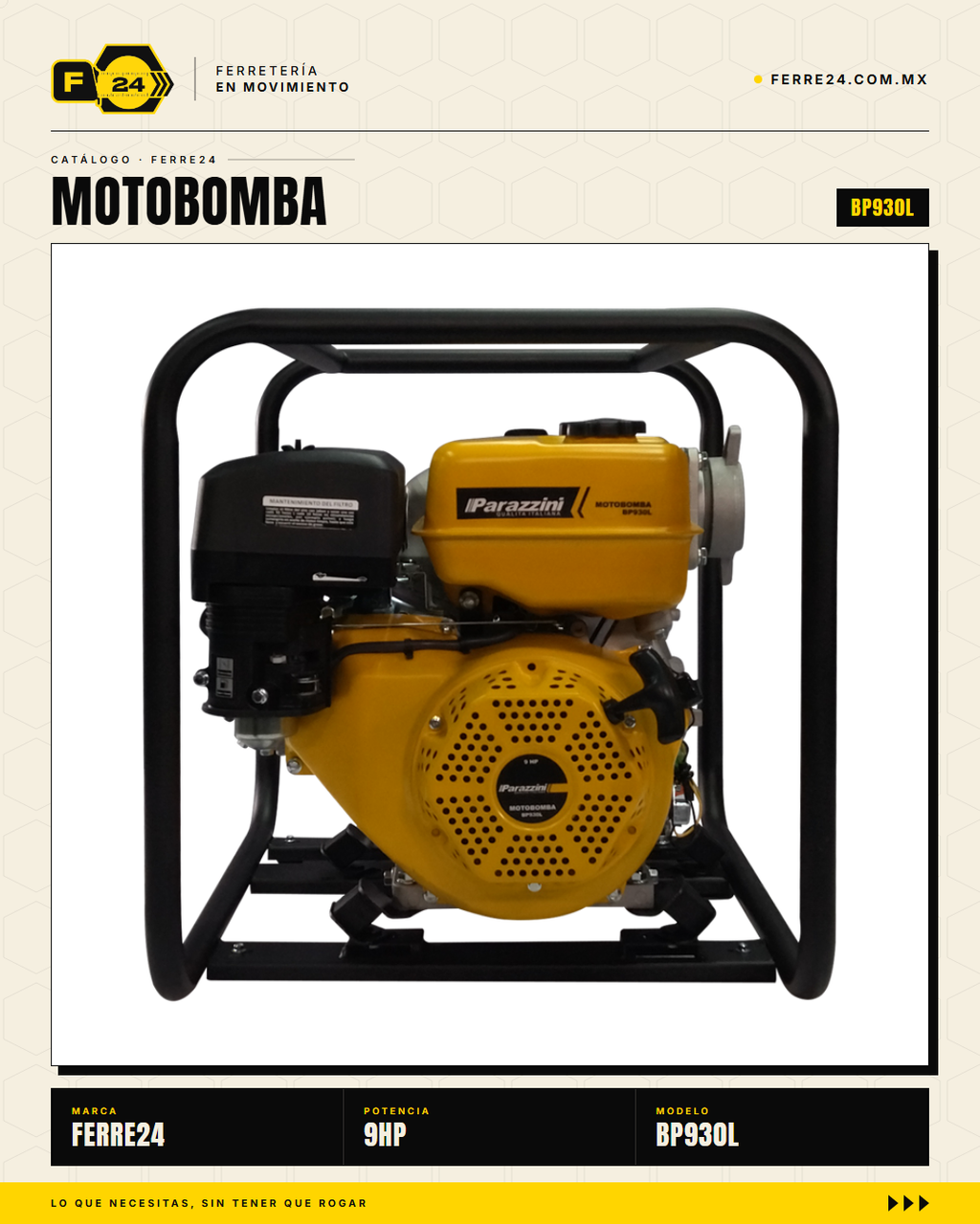 Motobomba para Lodos 9 HP — 3", Autocebante · hero_001