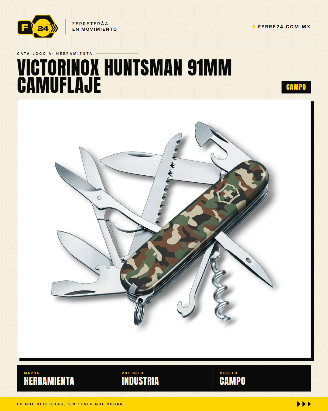 Victorinox Huntsman 91mm Camuflaje — 15 Funciones con Sierra — vista principal
