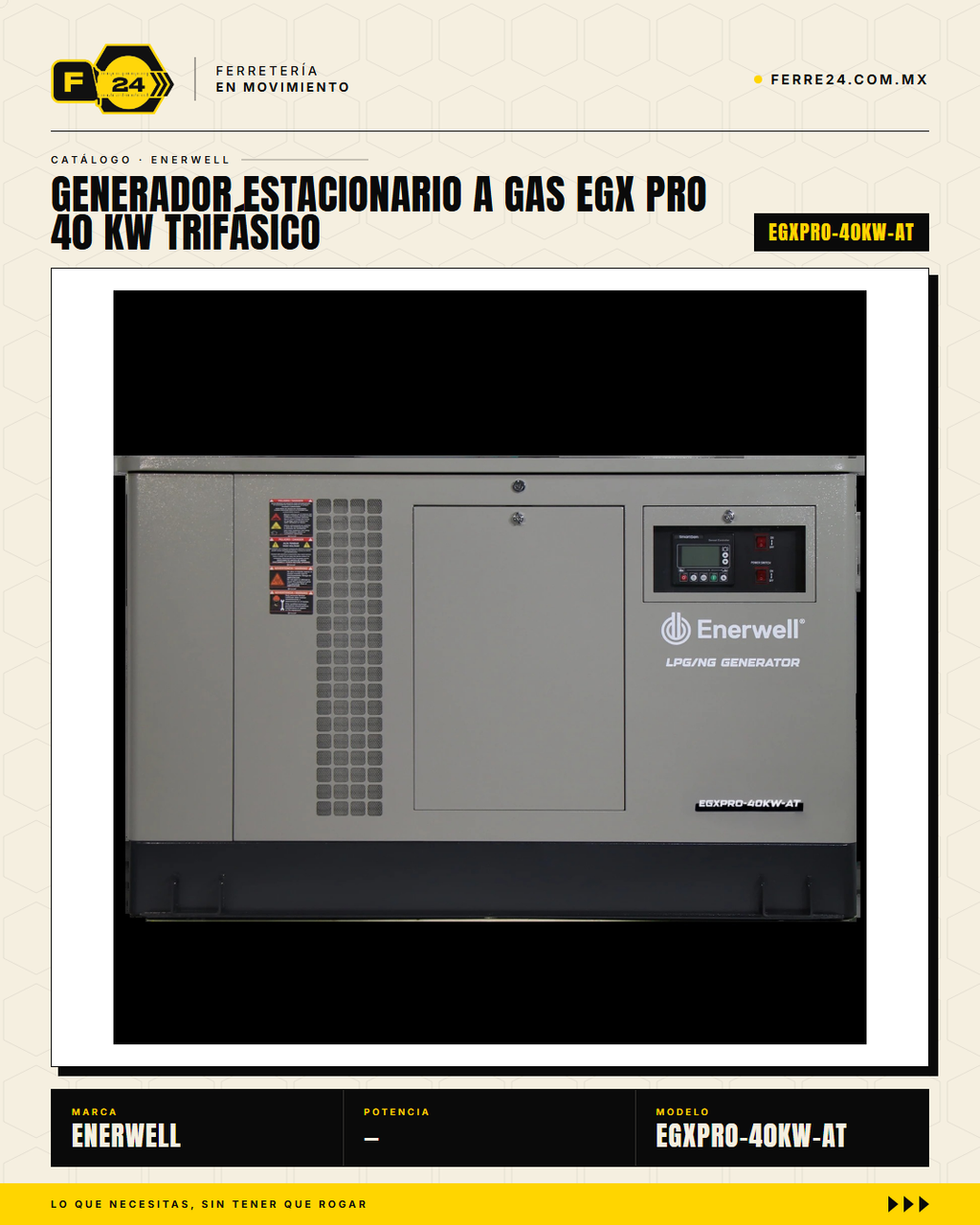 Generador Estacionario a Gas 40 kW — EGX PRO, Trifásico · hero_001