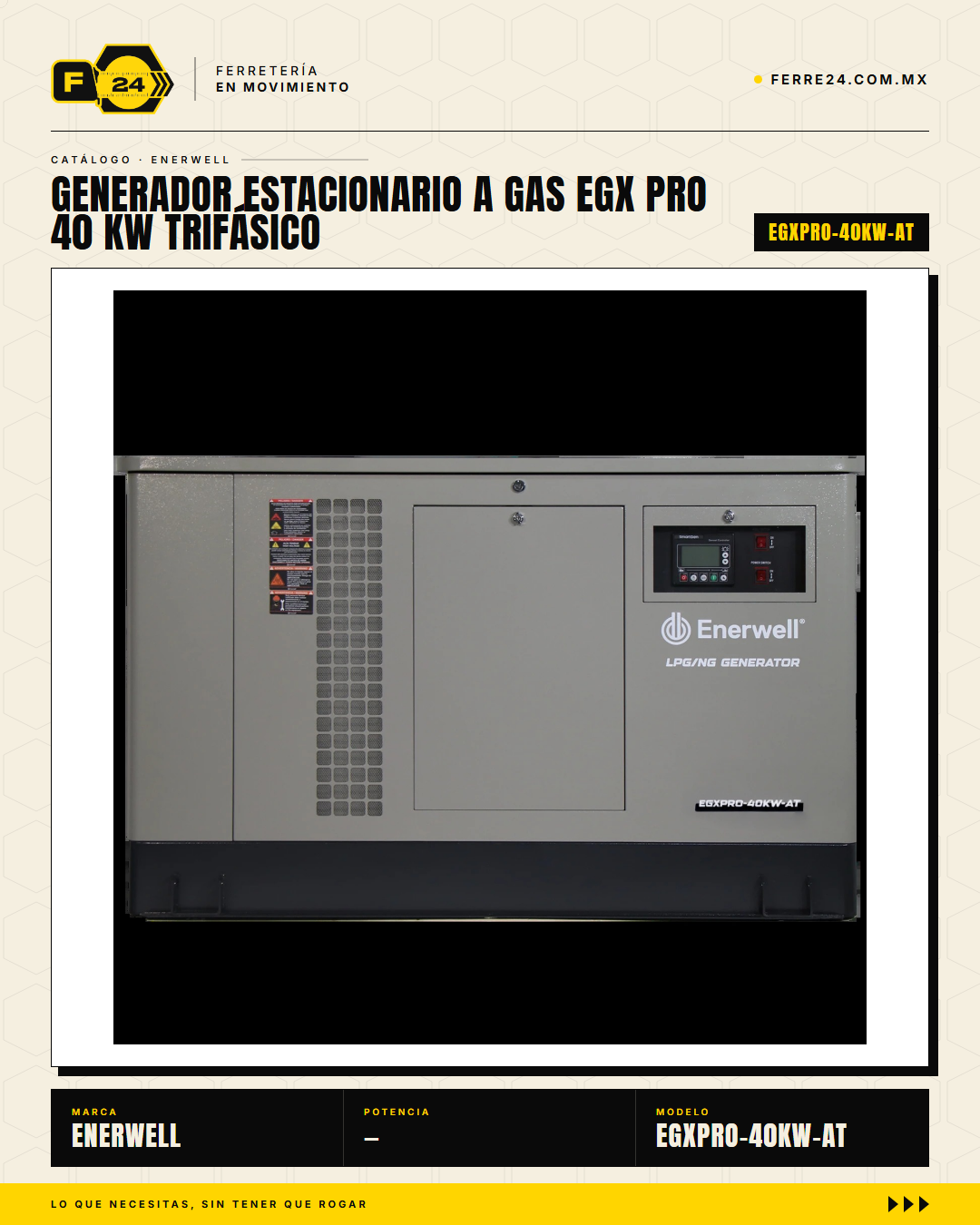 Generador Estacionario a Gas 40 kW — EGX PRO, Trifásico · hero_001