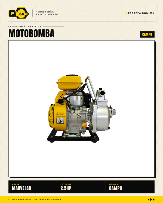 Motobomba Parazzini BP2.510 — 2.5 HP 4T Autocebante 1 Pulgada