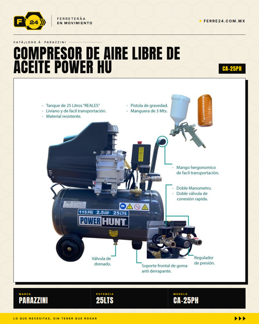 Compresor Power Hunt 25L — vista alternativa