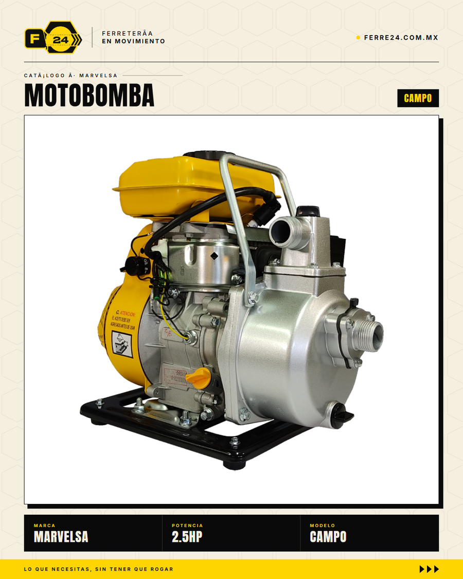 Motobomba Parazzini BP2.510 — vista lateral
