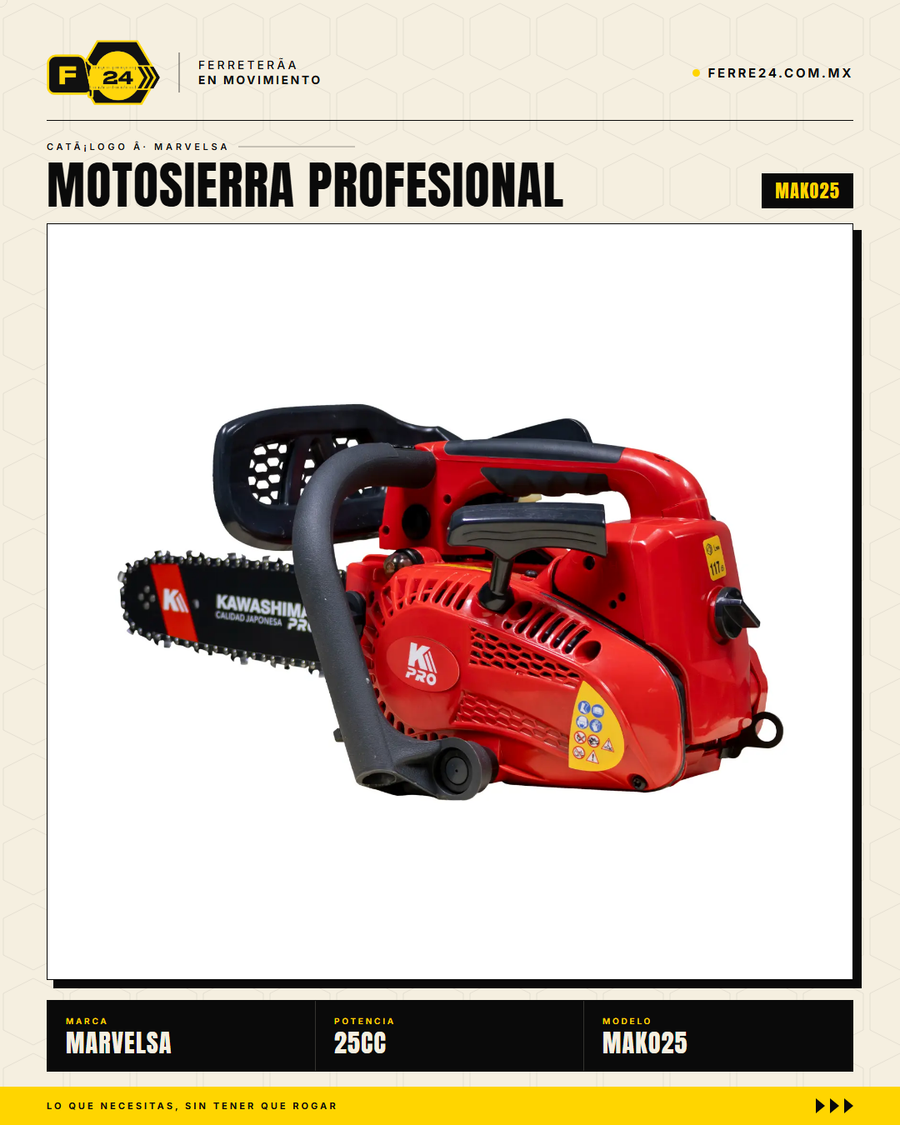Motosierra Kawashima Pro MAKO25 — vista alternativa