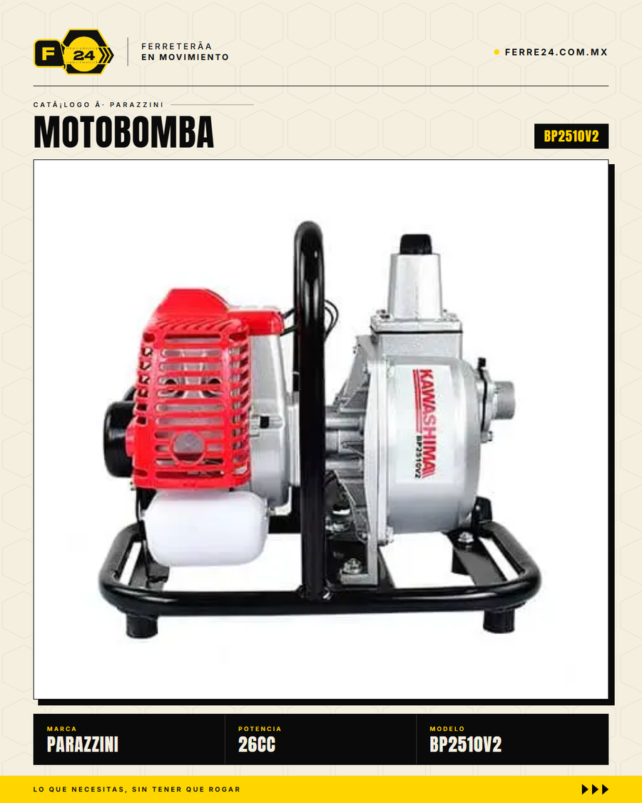 Motobomba Kawashima BP2510V2 — vista alternativa