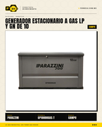 Generador estacionario trifásico 10 kW — gas LP/GN, ATS automático · hero_002