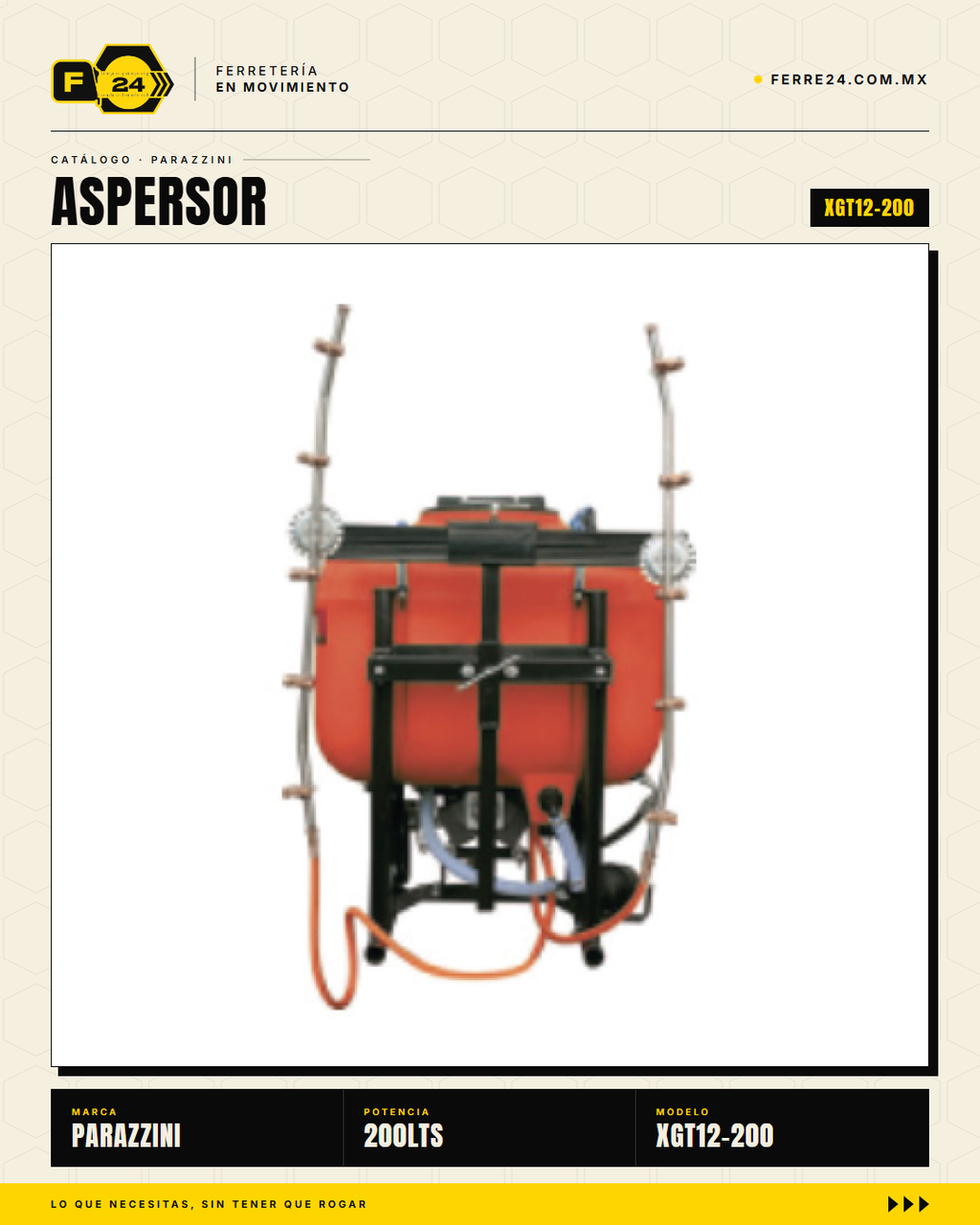Aspersor Parazzini 200 L Aguilón 28" — PTO, Sin Motor Adicional · hero_002