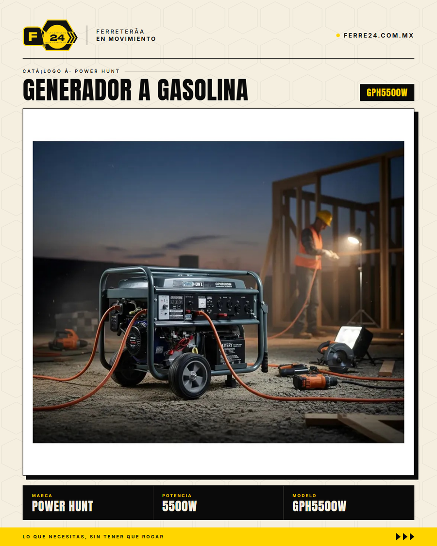 GPH5500W — uso en obra/campo sin electricidad