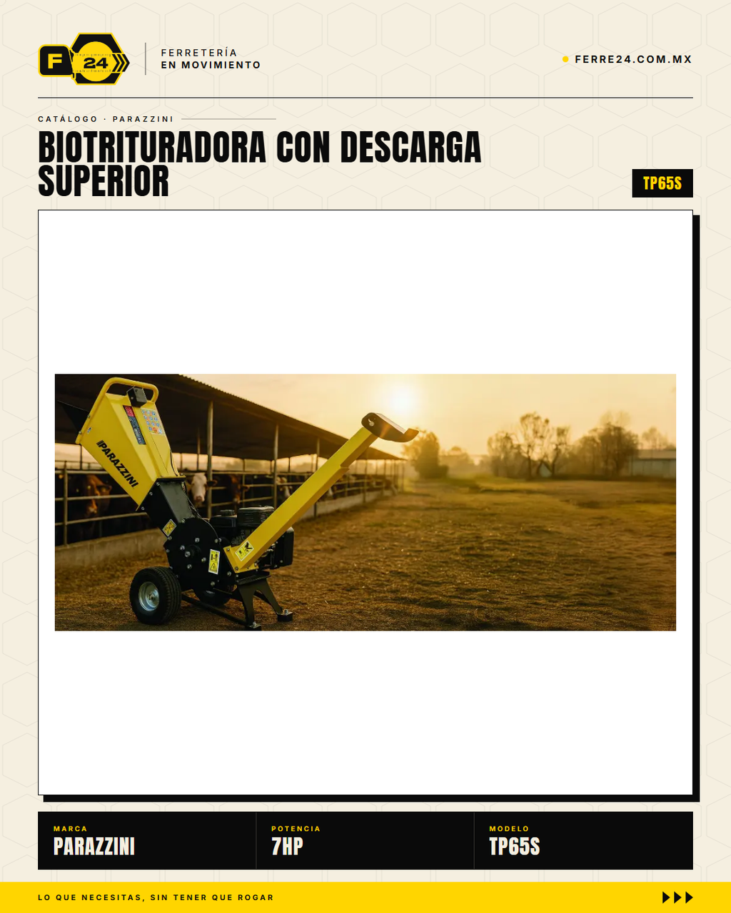 Biotrituradora Parazzini 7 HP — Corte de 2", Descarga Superior · life_001
