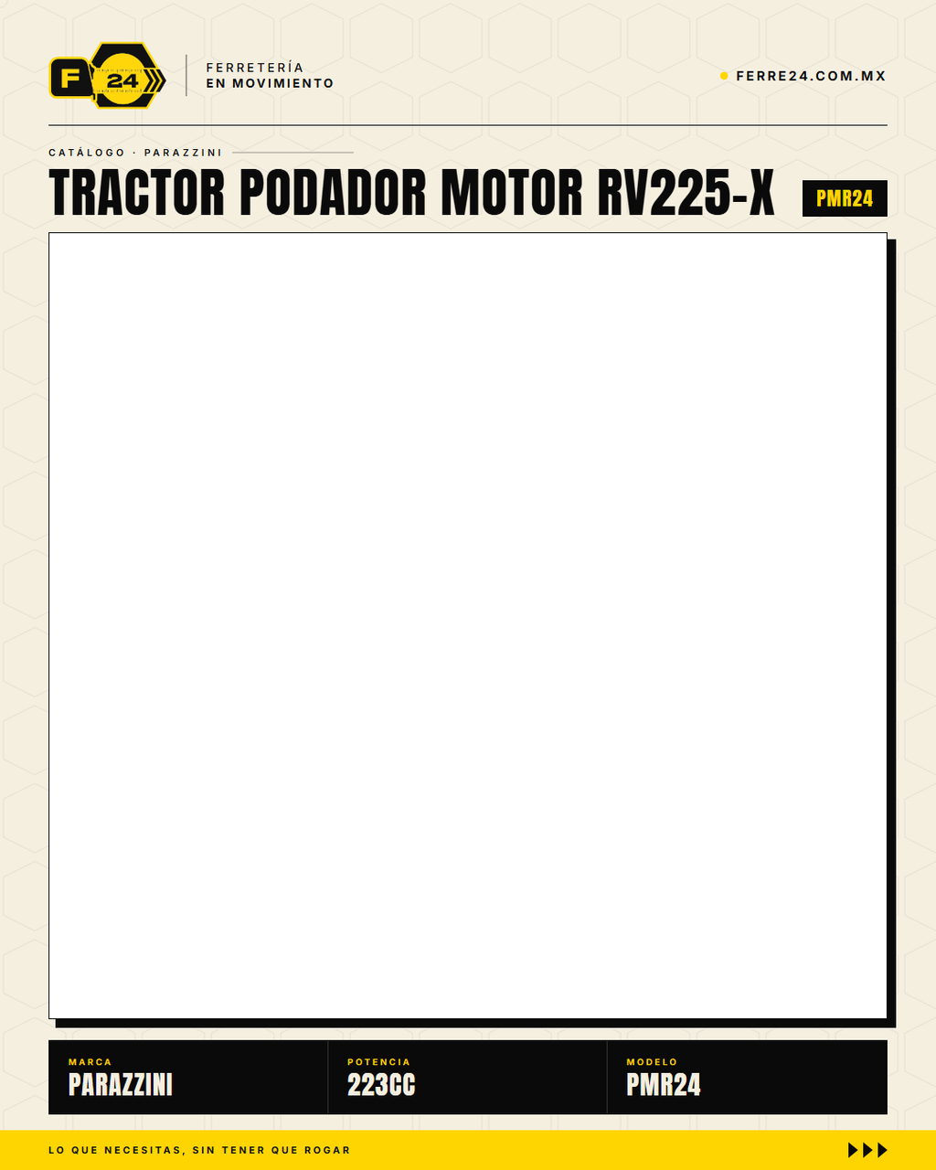 Tractor Podador Parazzini PMR24 — Motor 223cc 4T, 24 Pulgadas, Encendido Eléctrico · life_001
