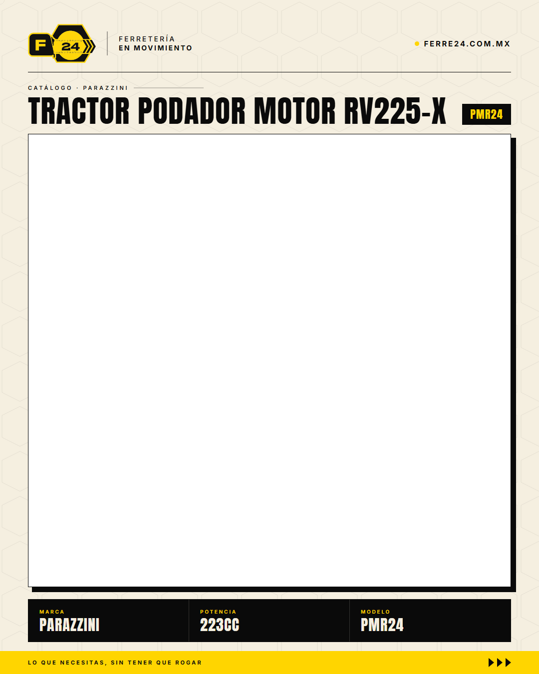 Tractor Podador Parazzini PMR24 — Motor 223cc 4T, 24 Pulgadas, Encendido Eléctrico · life_001