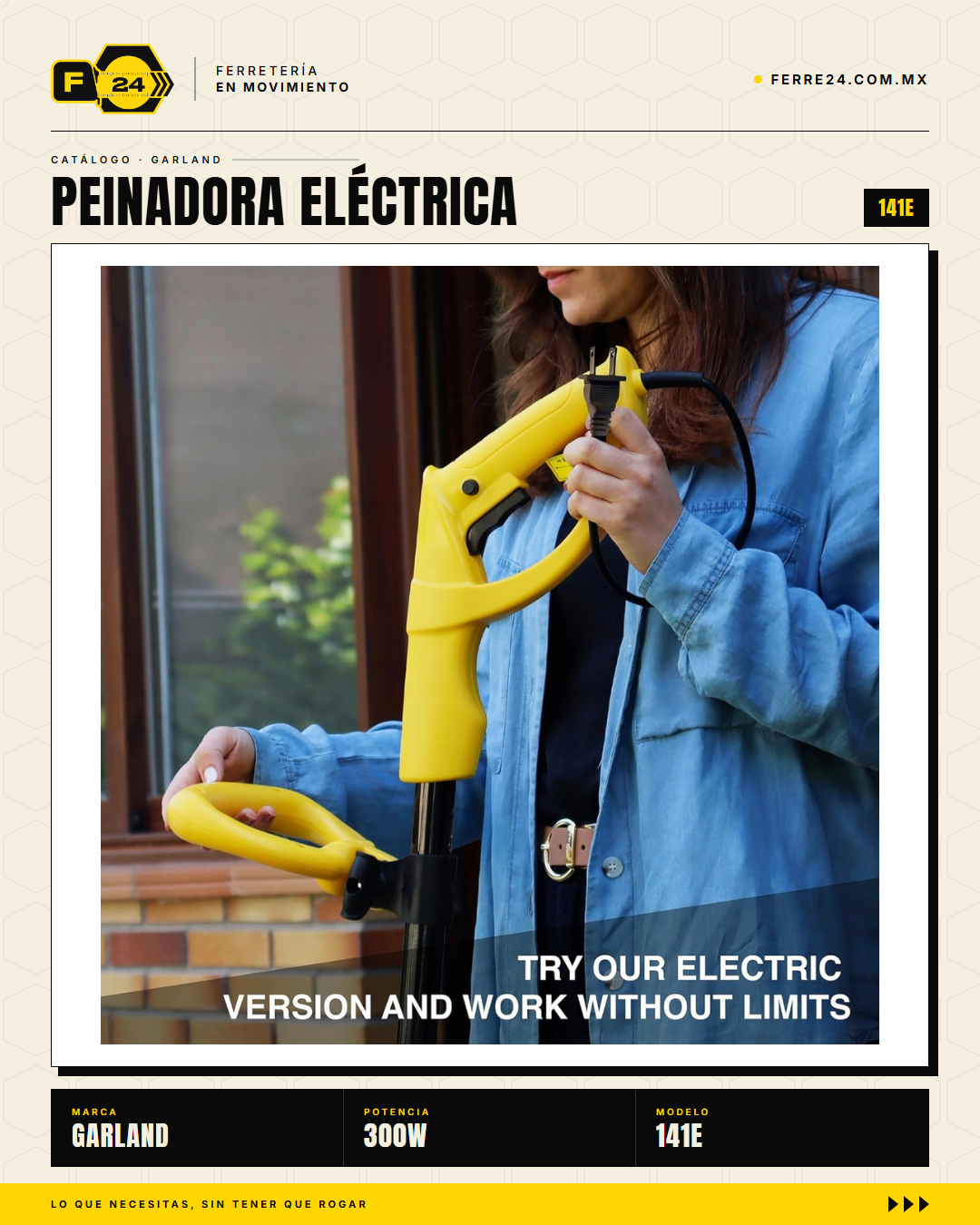 Peinadora Eléctrica 300 W para Pasto Sintético Roll & Comb 141E · life_001