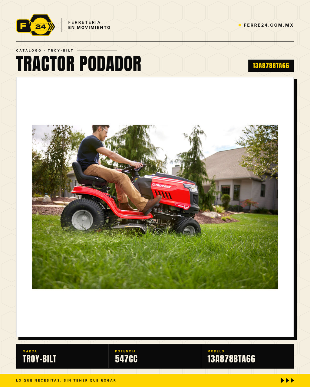 Tractor Podador Troy-Bilt Bronco 46 — Motor 547 cc, Corte 46 · life_001_fueling